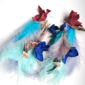 Kolczyki zwariowane bujne dlugie