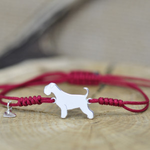 Sznaucer - bransoletka z psem, srebro 925