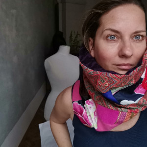 Komin patchworkowy  wiosenny