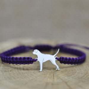 Bokser - bransoletka z psem, srebro 925