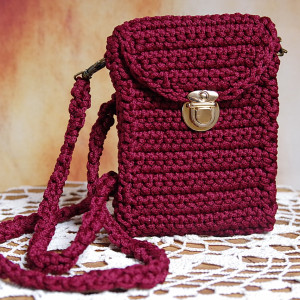 Torebka ze sznurka mała, na telefon, dokumenty itp