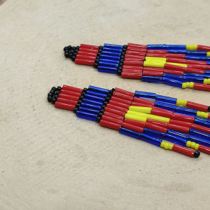 mini Ticala - etniczne kolorowe kolczyki z koralików