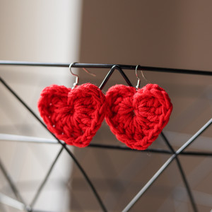 Kolczyki czerwone serduszka