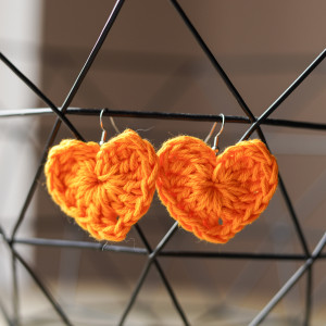 Żółte serduszka - kolczyki