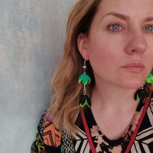 Kolczyki kwiaty zielone