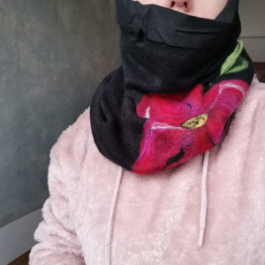 Czarna tuba komin filcowany