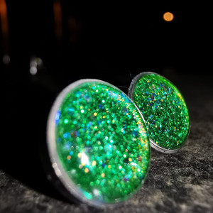 Zielone okrągłe kolczyki 10mm