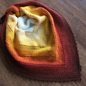 Piękna chusta mech z wełną Merino