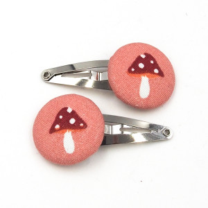 Spineczki do włosów z guziczkiem muchomorki