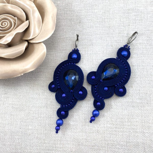 KOLCZYKI SUTASZ KOLEKCJA ELEEN, CIEMNY GRANAT