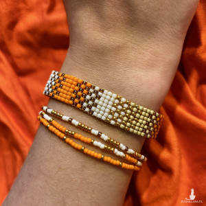 Zestaw dwóch bransoletek z koralików Toho - orangejuice