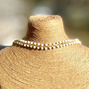 RUMIANKI naszyjnik choker z kamieni naturalnych