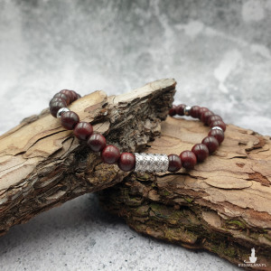 Męska bransoletka makrama - egzotyczne drewno 2