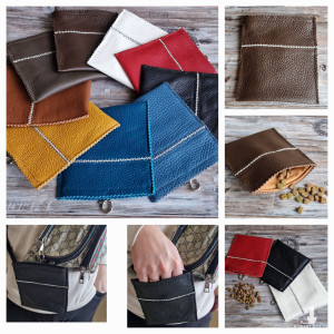 Etui na przysmaki dla psa, saszetka, skóra naturalna, hand made.