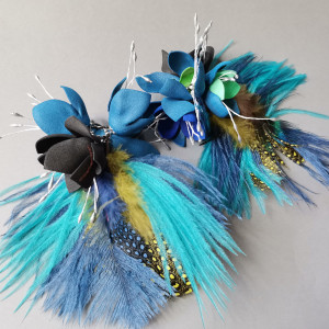 Klipsy pióra kwiaty lekkie