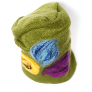 czapka handmade czesanką filcowane czapki wełniane A1