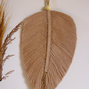 Makramowy boho liść