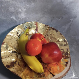 Ręcznie kuta miedziana miska na owoce