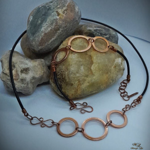 Komplet biżuterii z miedzi - wire wrapping