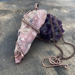 Naszyjnik miedziany - RODOCHROZYT