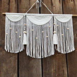 Duża makrama w stylu Boho półokrągła