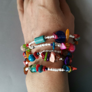 Naszyjnik boho minerały muszle