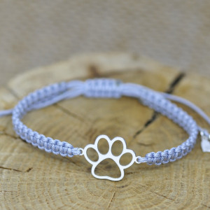 Łapa / Łapka psia / kocia - bransoletka, srebro 925