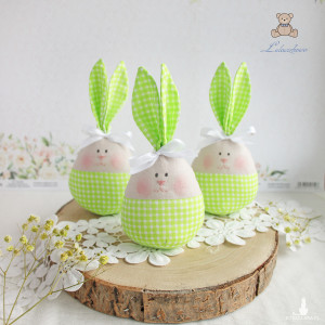 Króliczek jajo wielkanocne dekoracja wiosenna, ozdoba na Wielkanoc, zielony