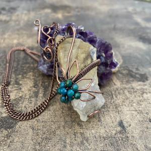 Naszyjnik miedziany - CYTRYN CHRYZOKOLA