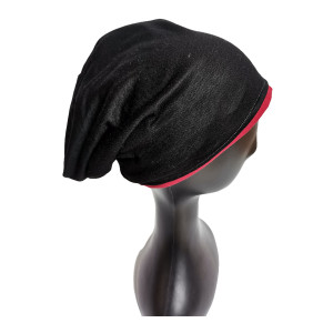 Czapka damska grafit czerwien