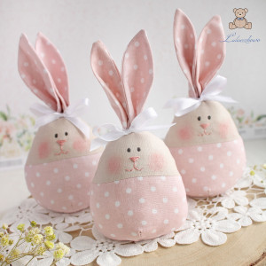 Króliczek jajo wielkanocne dekoracja wiosenna, ozdoba na Wielkanoc, pudrowy róż
