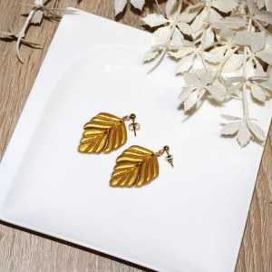 Kolczyki - złote liście