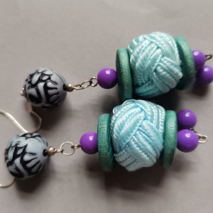 Kolczyki  niebieskie koraliki