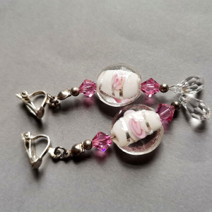 Klipsy szkło kryształki