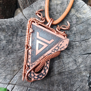 VELES słowiański Bóg, symbol słowiański, miedziany wisior amulet