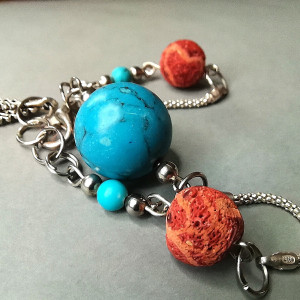 Bransoletka turkus koral
