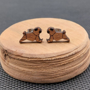 Kolczyki drewniane MOPSY