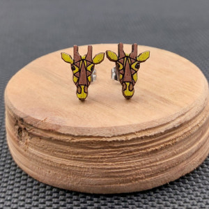 Kolczyki drewniane ŻYRAFY