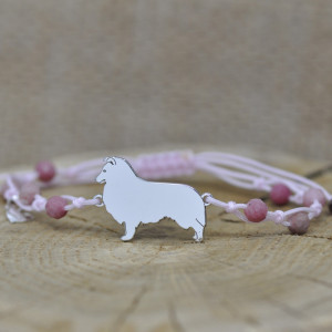 Owczarek szetlandzki / Shaeltie - bransoletka z psem, srebro 925