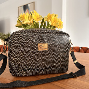 Listonoszka beżowa, Torebka skóra węża, mała listonoszka beżowa