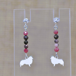 Owczarek Szetlandzki / Sheltie - kolczyki z kamieniami