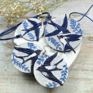 Jaskółki - wyjątkowy komplet biżuterii