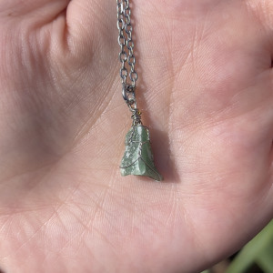 kryształowy naszyjnik: zielony awenturyn stal chirurgiczna