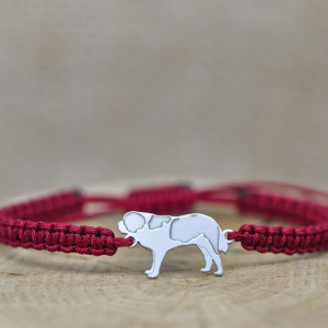 Bernardyn - bransoletka z psem, srebro 925