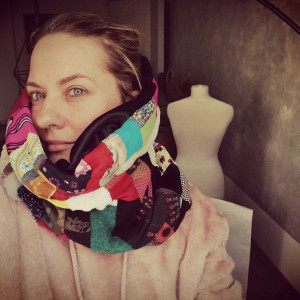 Komin patchworkowy  wiosenny