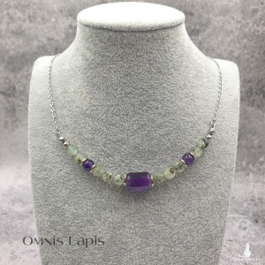 Naszyjnik - ametyst, prehnit