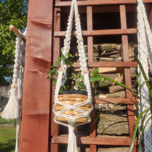 Boho kwietnik z koszykiem