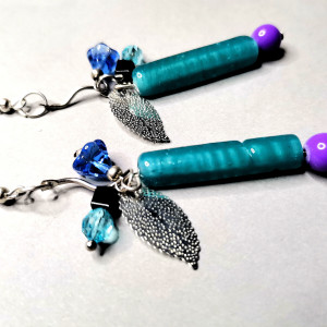 Kolczyki  boho turkus