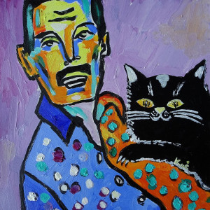 obraz olejny kolorowy freddie mercury