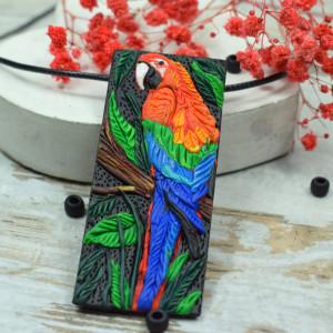 Duży wisiorek Papuga Ara